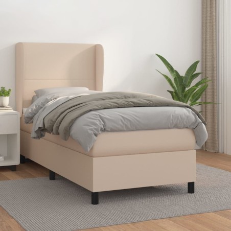 Sommier à lattes de lit avec matelas Cappuccino 90x190 cm 