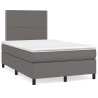 Sommier à lattes de lit avec matelas gris 120x190 cm similicuir 