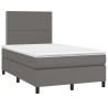 Sommier à lattes de lit avec matelas gris 120x190 cm similicuir 