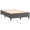 Sommier à lattes de lit avec matelas gris 120x190 cm similicuir 