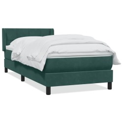 Sommier à lattes de lit et matelas vert foncé 100x210cm velours 