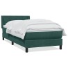 Sommier à lattes de lit et matelas vert foncé 100x210cm velours 