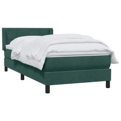 Sommier à lattes de lit et matelas vert foncé 100x210cm velours 