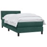Sommier à lattes de lit et matelas vert foncé 100x210cm velours 