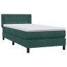 Sommier à lattes de lit et matelas vert foncé 100x210cm velours 