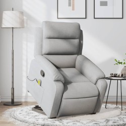 Fauteuil de massage inclinable Gris clair Tissu 