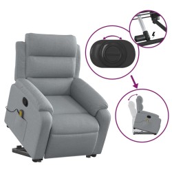 Fauteuil de massage inclinable Gris clair Tissu 