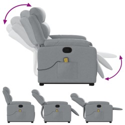 Fauteuil de massage inclinable Gris clair Tissu 