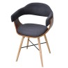 Chaises à manger lot de 4 gris foncé bois courbé et tissu 