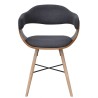 Chaises à manger lot de 4 gris foncé bois courbé et tissu 