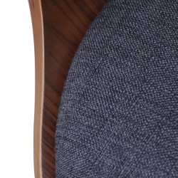 Chaises à manger lot de 4 gris foncé bois courbé et tissu 