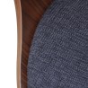 Chaises à manger lot de 4 gris foncé bois courbé et tissu 