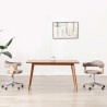 Chaises pivotantes à manger lot de 2 taupe bois courbé et tissu 