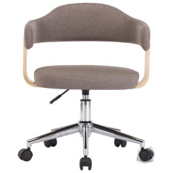 Chaises pivotantes à manger lot de 2 taupe bois courbé et tissu 