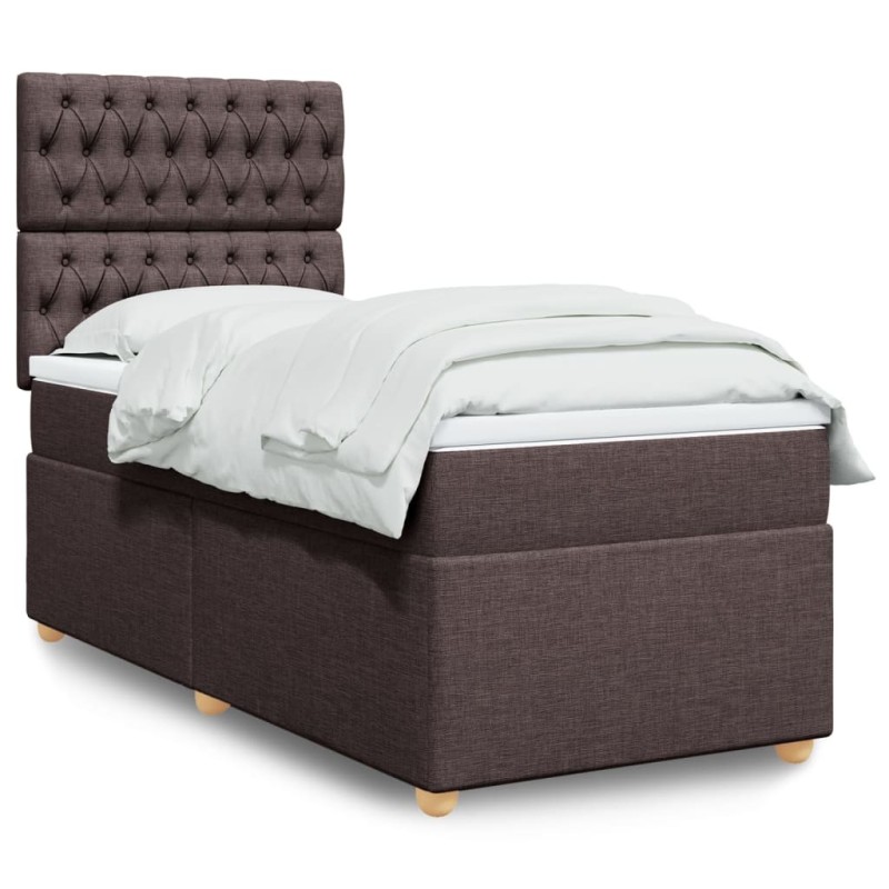 Sommier à lattes de lit avec matelas Marron foncé 90x200 cm 