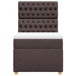 Sommier à lattes de lit avec matelas Marron foncé 90x200 cm 
