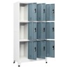 Armoire à casiers Gris clair et gris foncé 90x45x180 cm Acier 