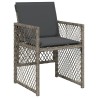 Ensemble à manger de jardin et coussins 7 pcs gris rotin 
