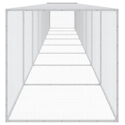 Poulailler avec toit gris clair 803x98x90 cm acier galvanisé 
