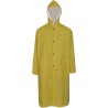 Manteau de pluie long imperméable résistant à capuche jaune M 