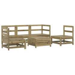 Salon de jardin 6 pcs bois de pin imprégné 