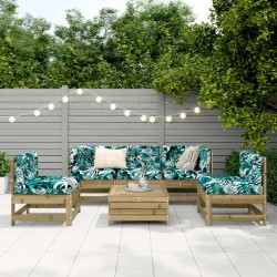 Salon de jardin 6 pcs bois de pin imprégné 