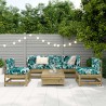 Salon de jardin 6 pcs bois de pin imprégné 