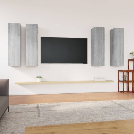 Meubles TV 4 pcs Sonoma gris 30,5x30x110 cm Bois d'ingénierie 
