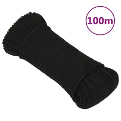 Corde de travail Noir 3 mm 100 m Polyester 