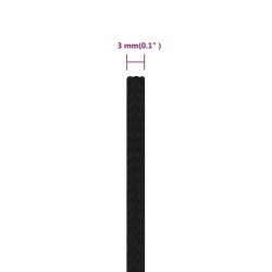 Corde de travail Noir 3 mm 100 m Polyester 