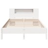 Lit bibliothèque sans matelas blanc 120x190 cm bois pin massif 