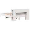 Lit bibliothèque sans matelas blanc 120x190 cm bois pin massif 