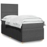 Sommier à lattes de lit avec matelas Gris foncé 80x200 cm Tissu 