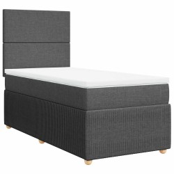 Sommier à lattes de lit avec matelas Gris foncé 80x200 cm Tissu 