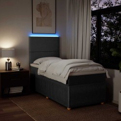 Sommier à lattes de lit avec matelas Gris foncé 80x200 cm Tissu 