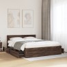 Cadre de lit tête de lit sans matelas chêne marron 160x200 cm 