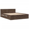 Cadre de lit tête de lit sans matelas chêne marron 160x200 cm 