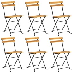 Ensemble à manger d'extérieur pliable 7pcs Bois d'acacia solide 