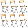 Ensemble à manger d'extérieur pliable 7pcs Bois d'acacia solide 