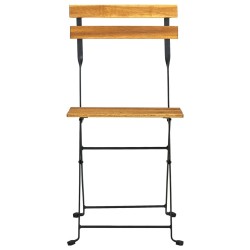 Ensemble à manger d'extérieur pliable 7pcs Bois d'acacia solide 
