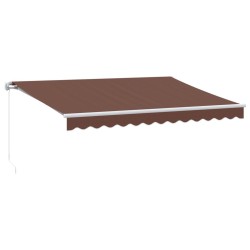 Auvent manuel rétractable avec LED marron 350x250 cm 