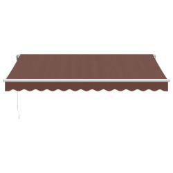 Auvent manuel rétractable avec LED marron 350x250 cm 