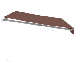 Auvent manuel rétractable avec LED marron 350x250 cm 