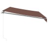Auvent manuel rétractable avec LED marron 350x250 cm 