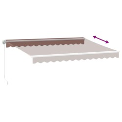 Auvent manuel rétractable avec LED marron 350x250 cm 
