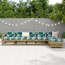 Salon de jardin 6 pcs bois de pin imprégné 
