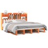 Lit bibliothèque sans matelas cire marron 180x200 cm pin massif 