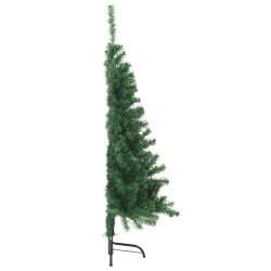 Sapin de Noël artificiel moitié avec support vert 120 cm PVC 