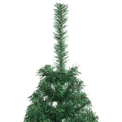 Sapin de Noël artificiel moitié avec support vert 120 cm PVC 