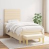 Sommier à lattes de lit avec matelas Crème 80x200 cm Tissu 